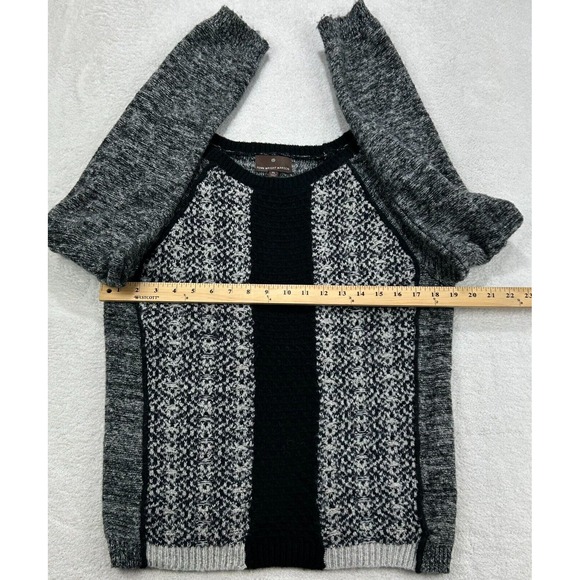 Fenn Wright Manson Sweater Women‎ XL Black Gray White Fair Isle Geo Wool Blend - Picture 7 of 7
